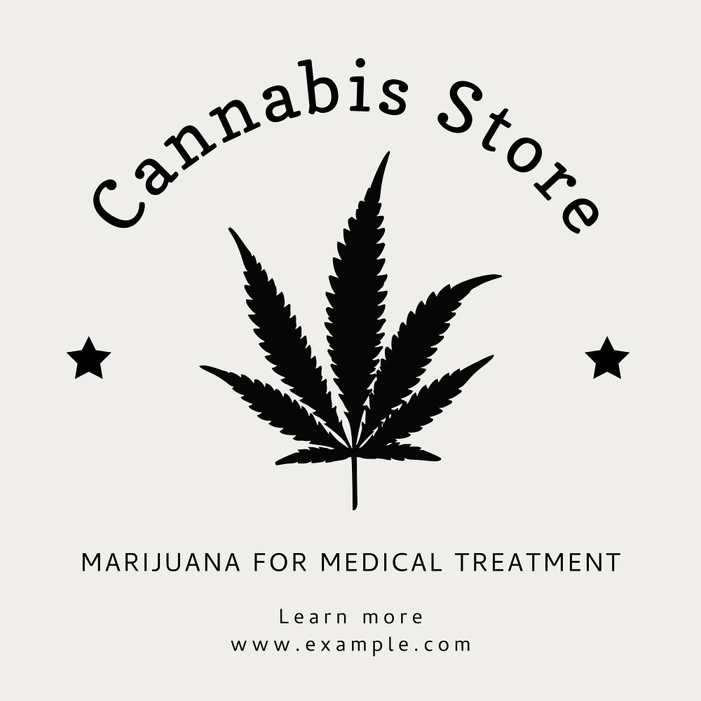 Cannabis store Instagram post template  