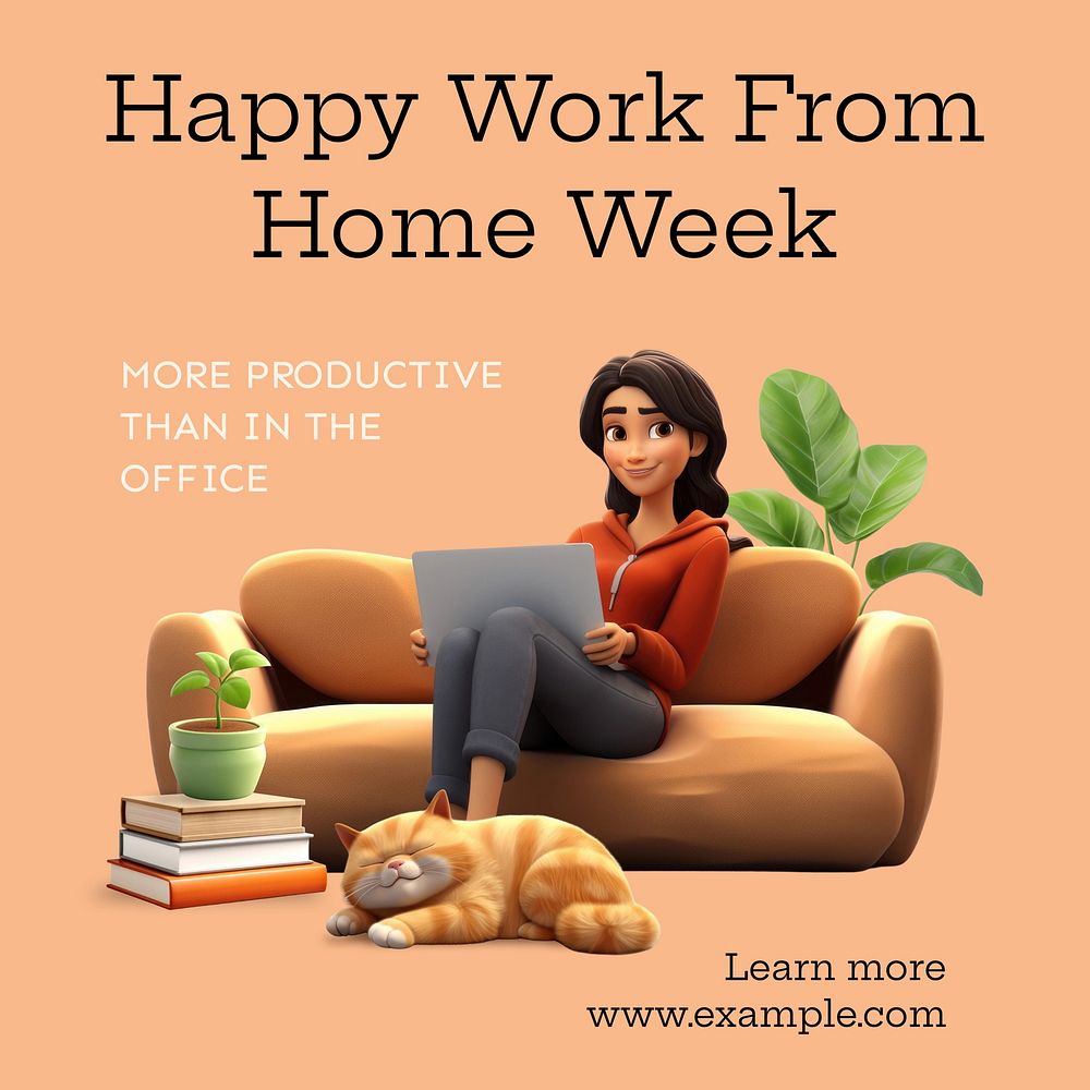 Work from home Instagram post template  