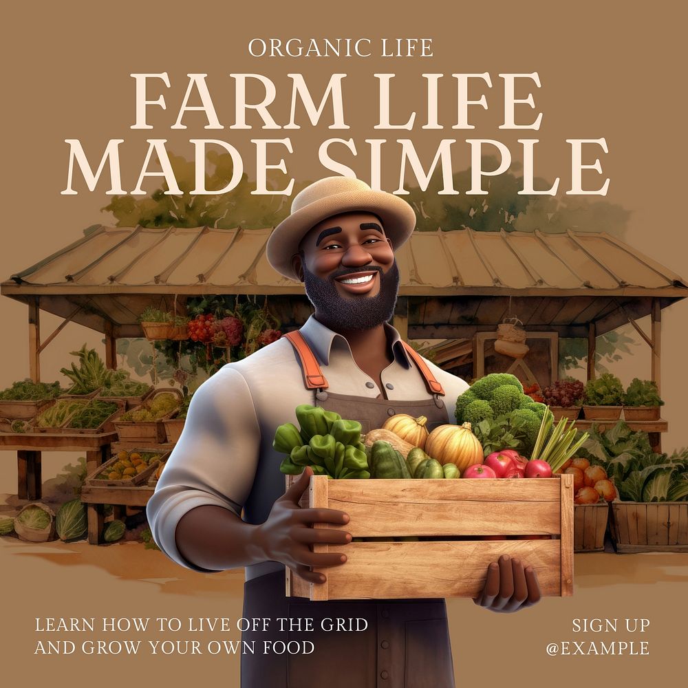 Farm life Instagram post template