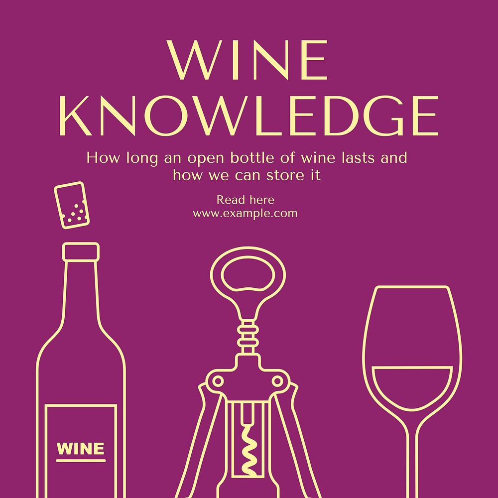 Wine knowledge Instagram post template