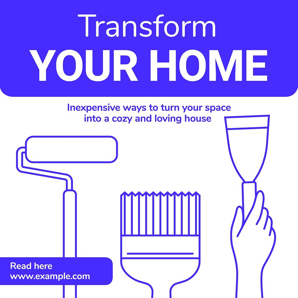 Transform your home Instagram post template  