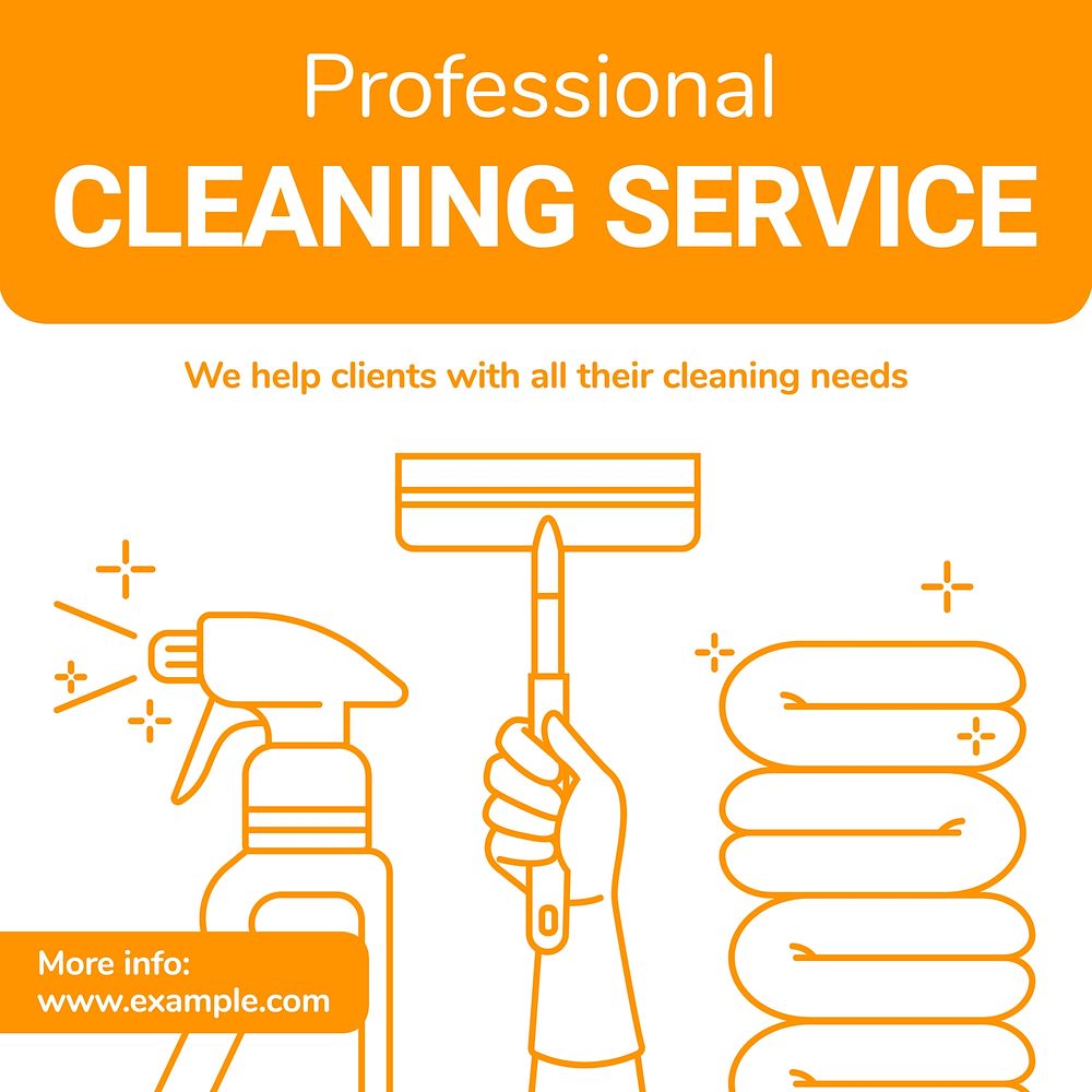 Cleaning services Instagram post template, editable text