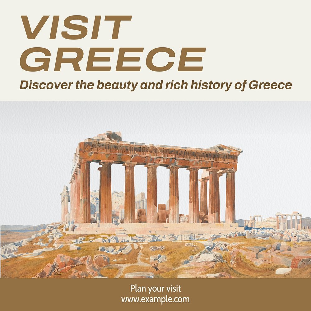 Visit greece Instagram post template