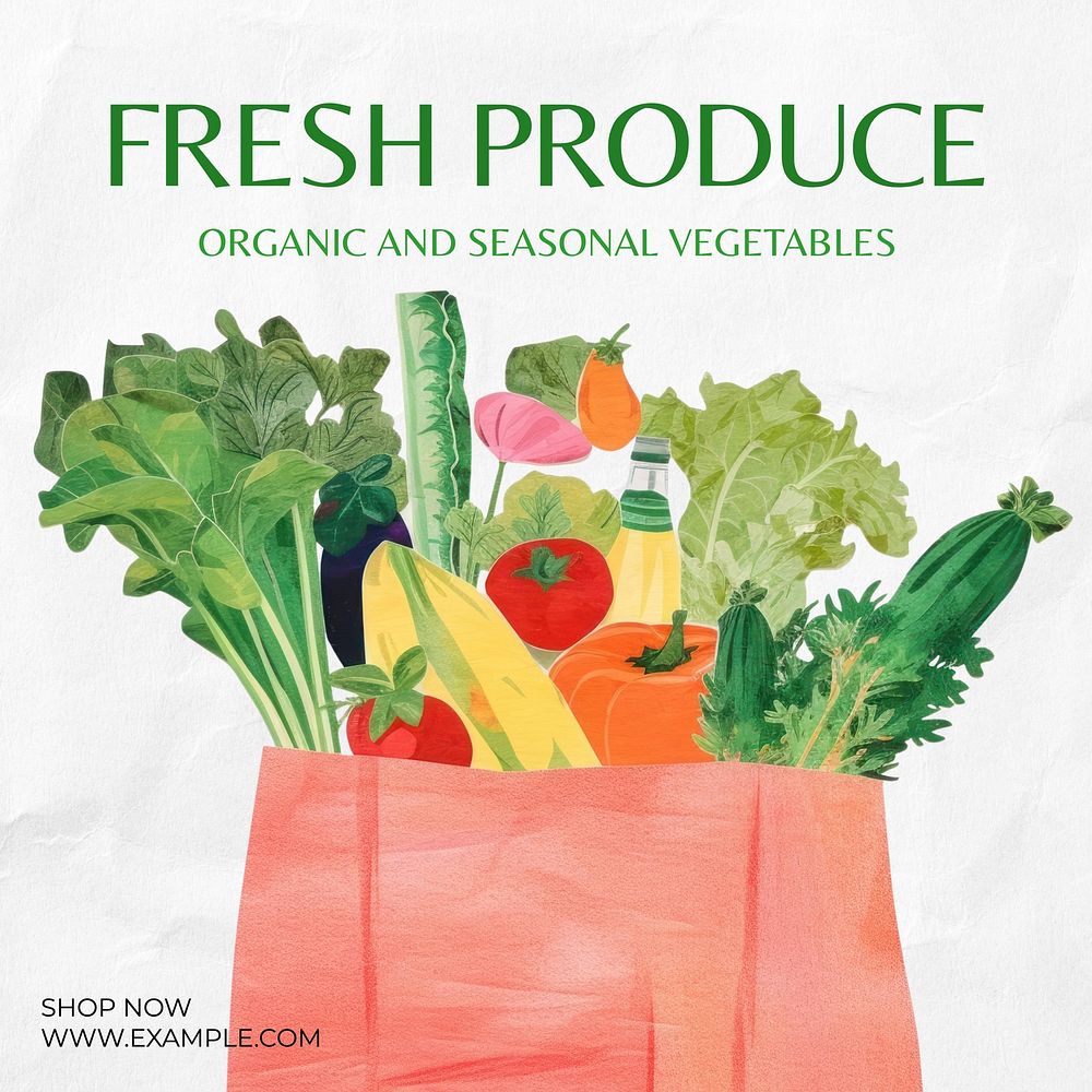 Fresh produce Instagram post template