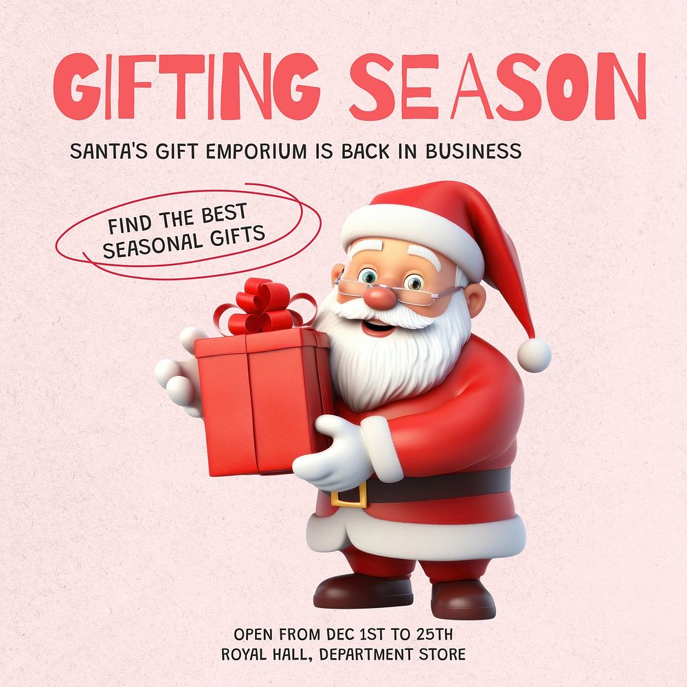 Christmas gift shop Instagram post template  