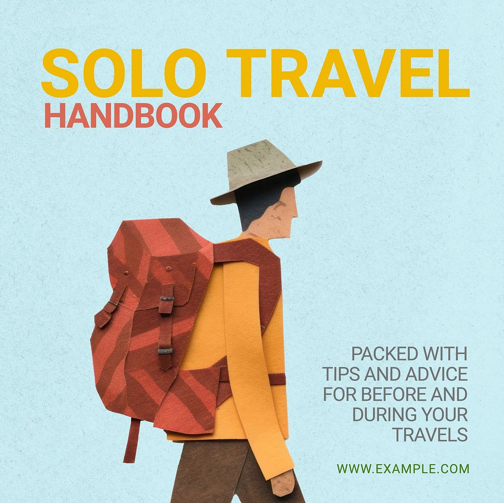 Solo travel Facebook post template