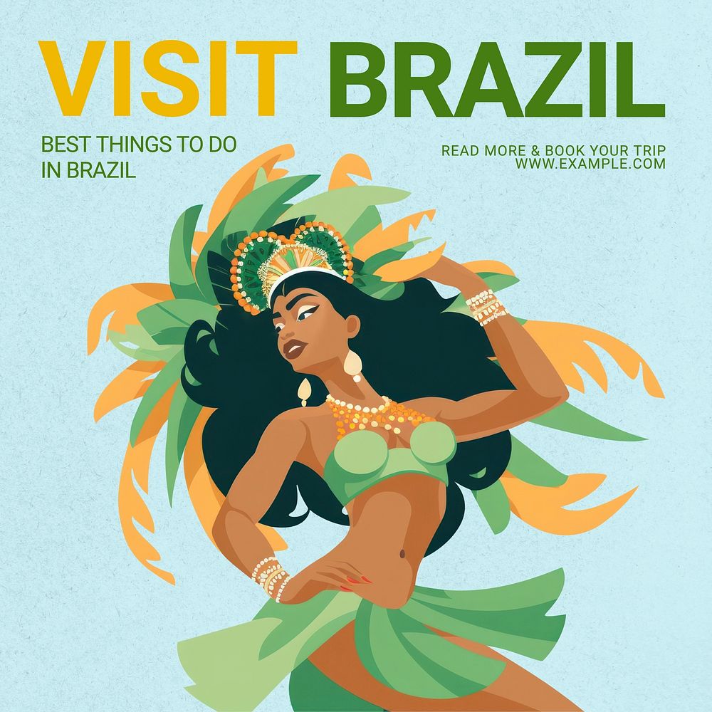 Visit Brazil Instagram post template