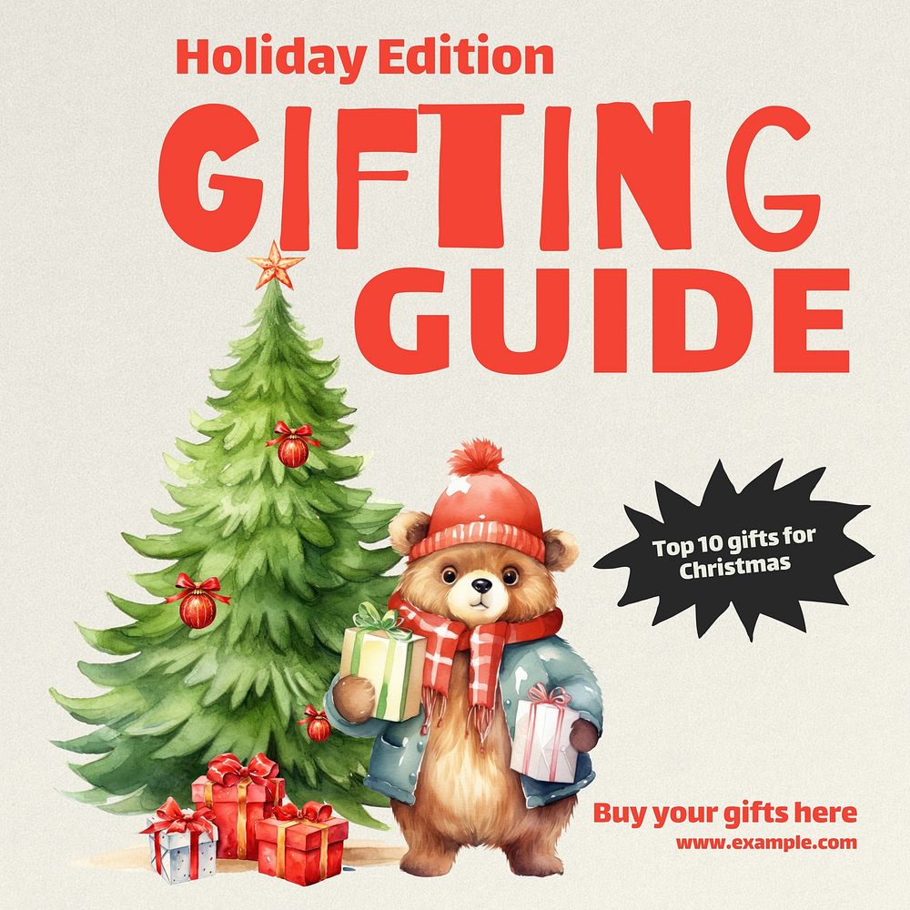 Gifting guide Instagram post template  