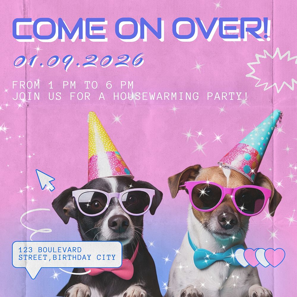 Housewarming party Instagram post template