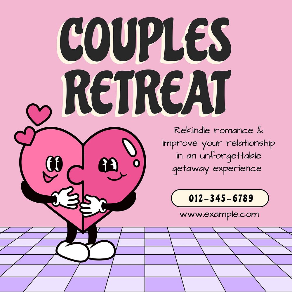 Couples retreat Instagram post template