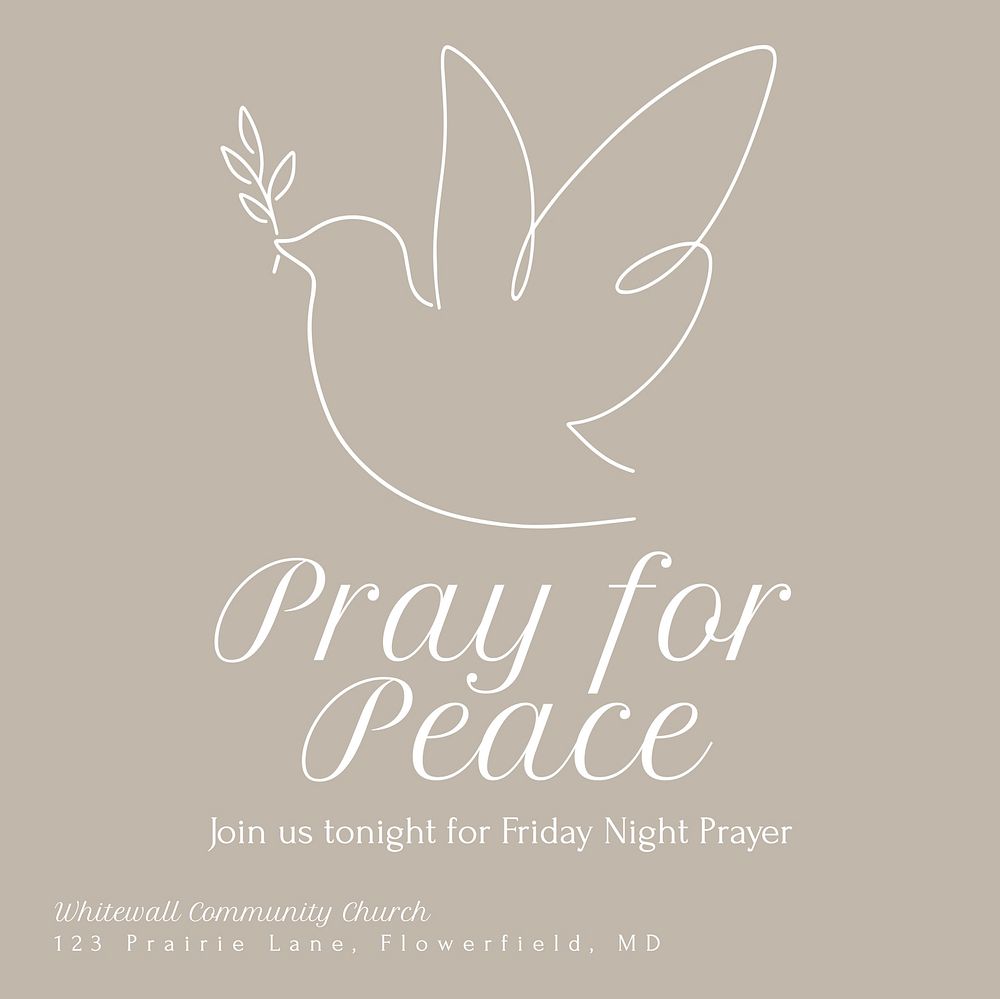Pray for peace Instagram post template