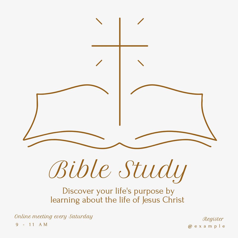 Bible study Instagram post template, editable text
