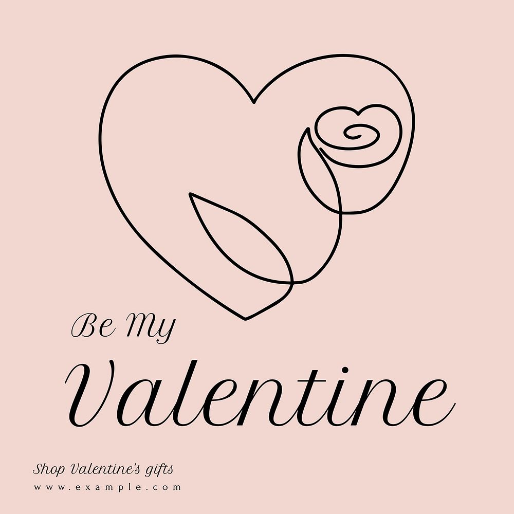 Valentine's quote Instagram post template