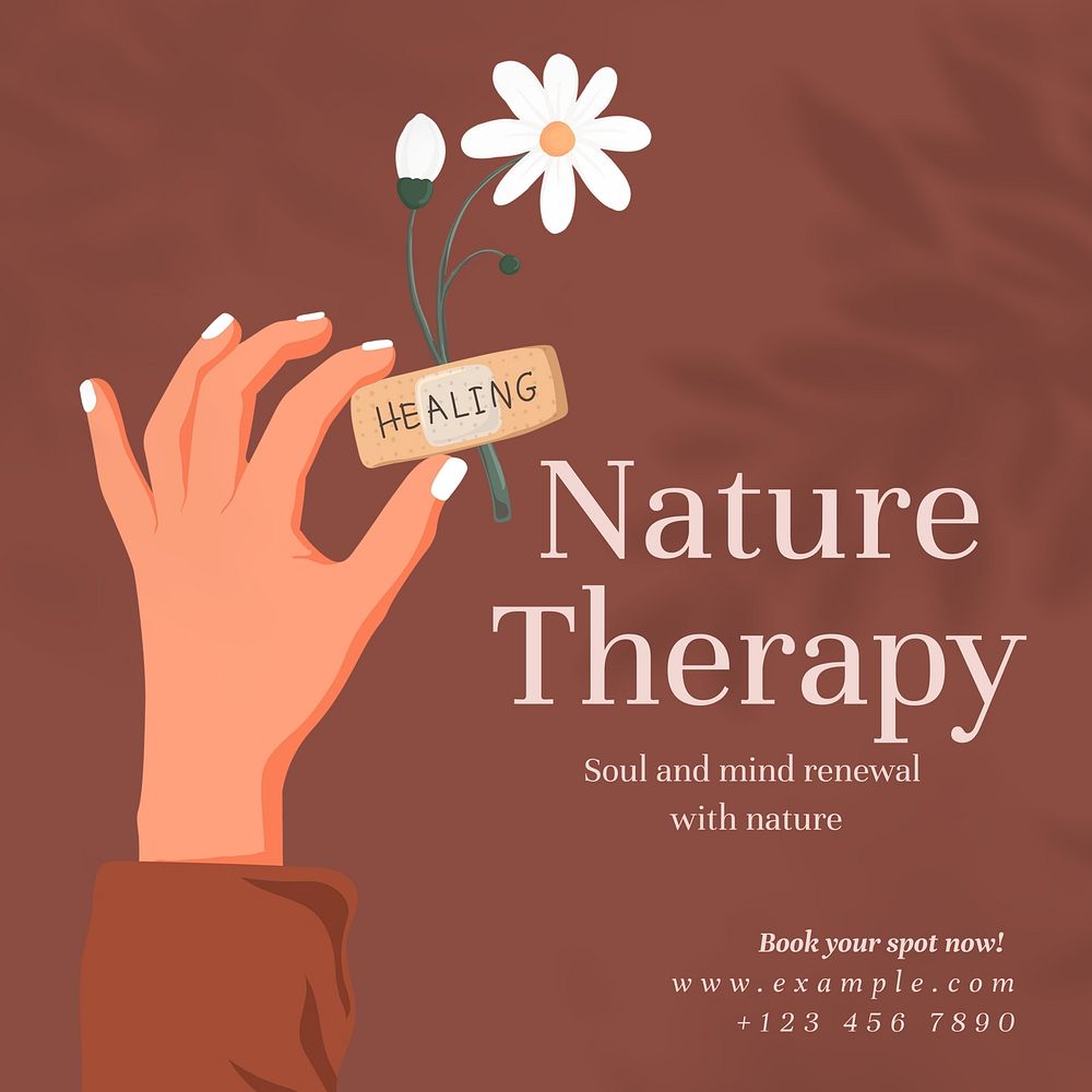 Nature therapy Instagram post template  