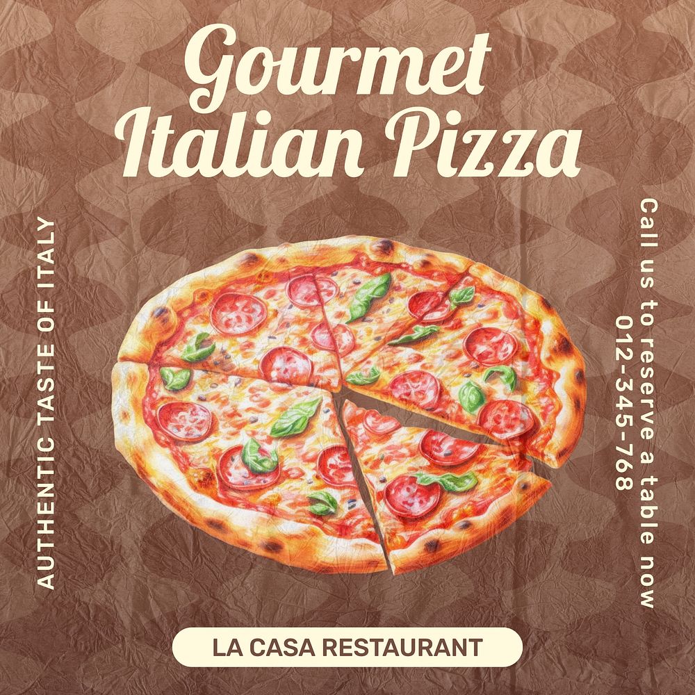 Gourmet Italian pizza Instagram post template
