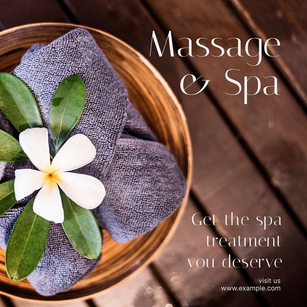 Massage & spa Instagram post template  
