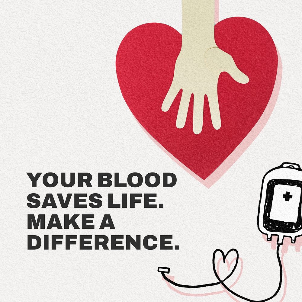 Blood donation quote Instagram post template