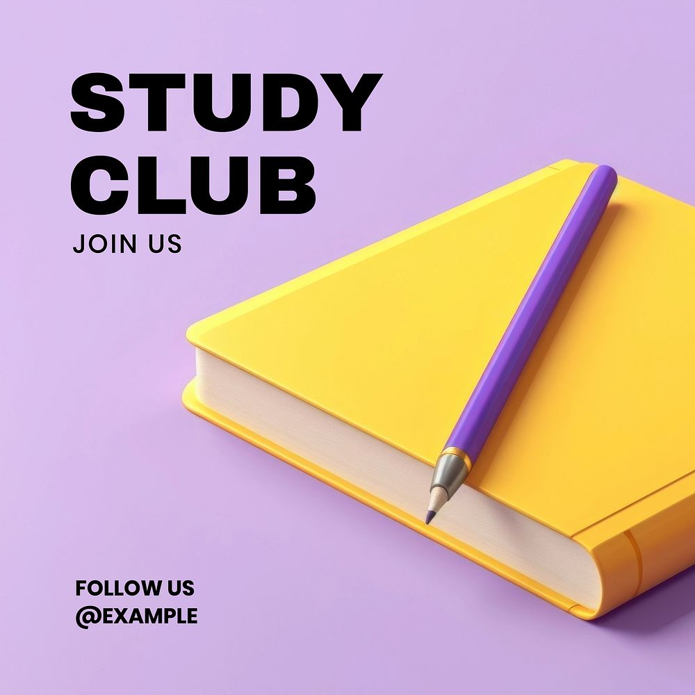 Study club Instagram post template