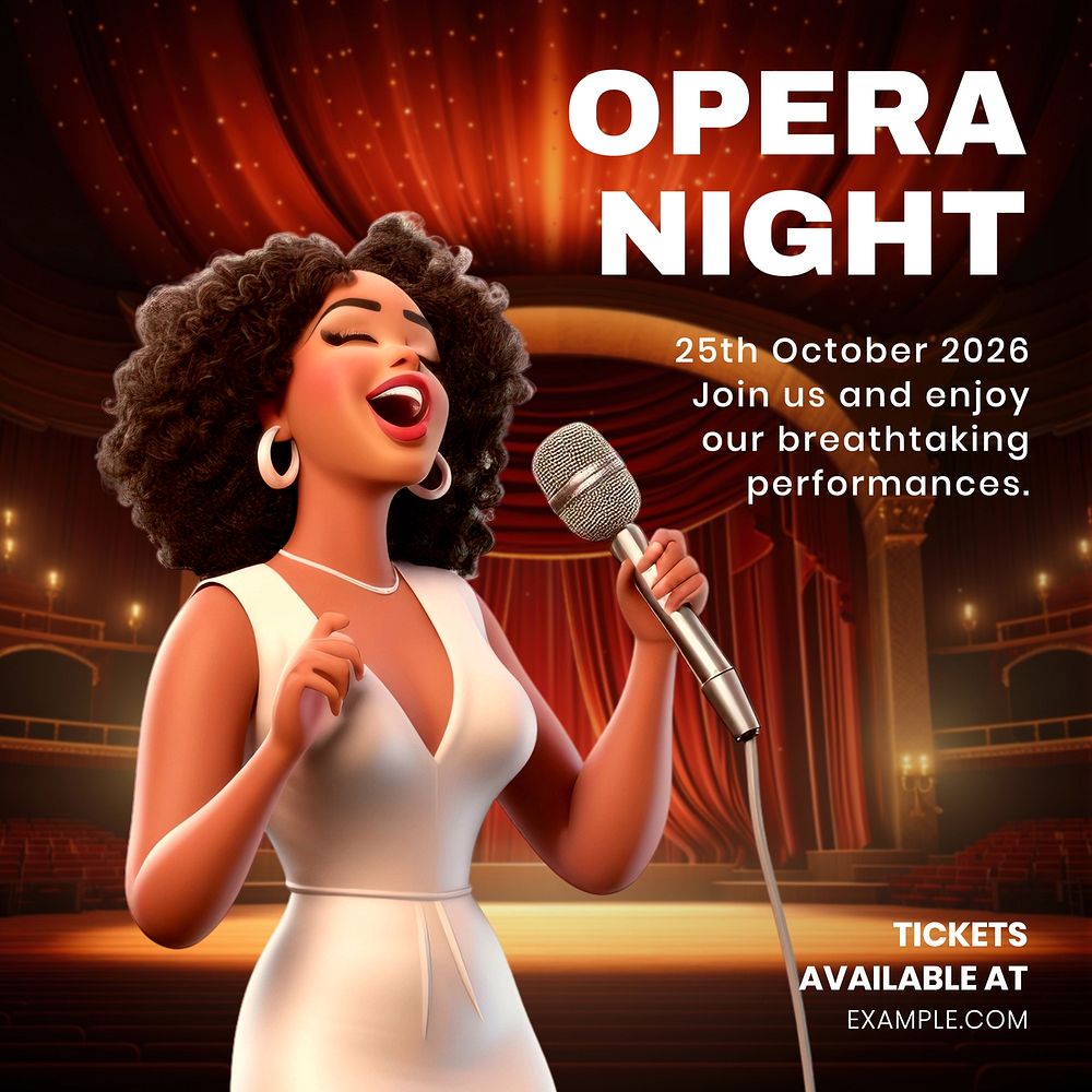 Opera night Instagram post template