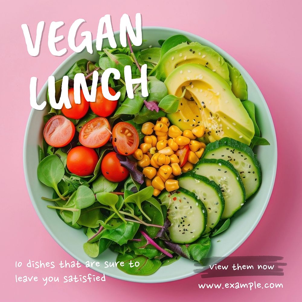 Vegan lunch Instagram post template