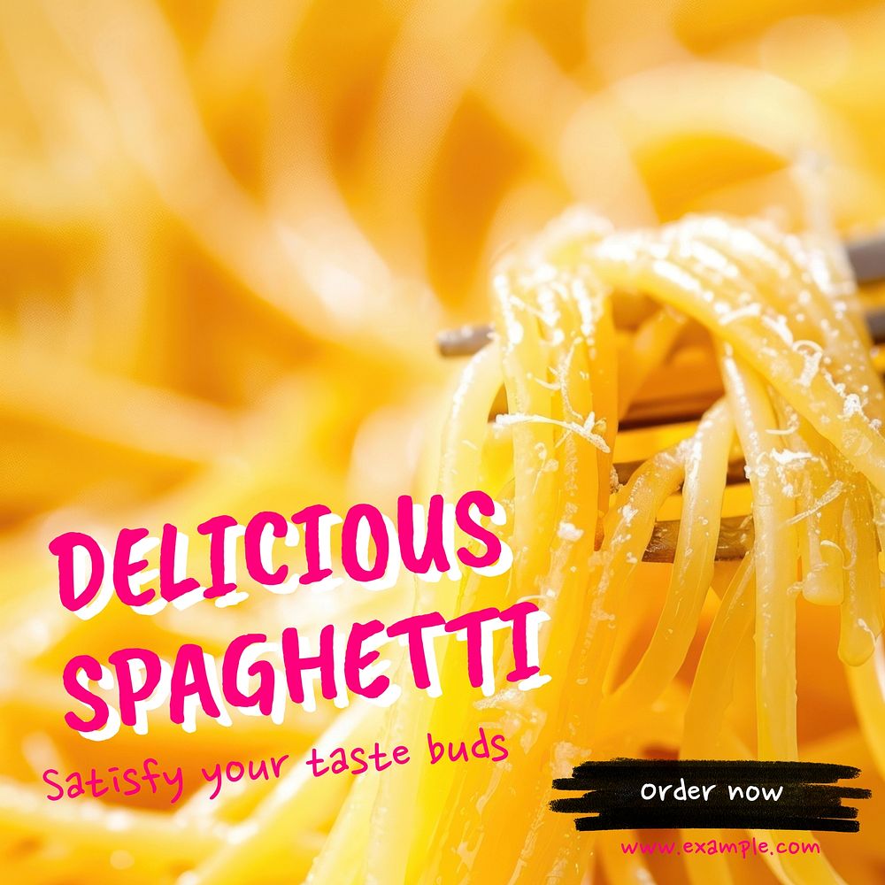 Delicious spaghetti Instagram post template