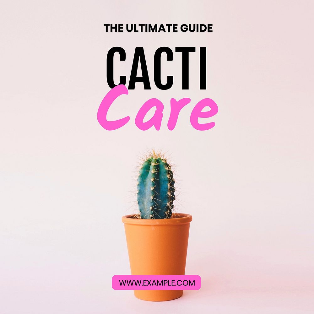 Cacti care book Instagram post template  