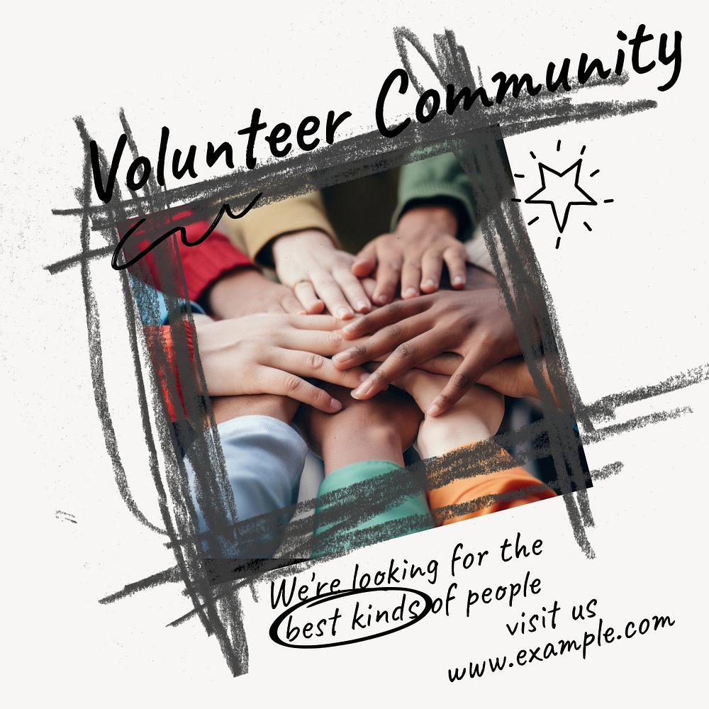 Volunteer community Facebook post template