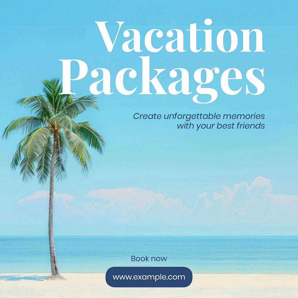 Vacation packages Instagram post template