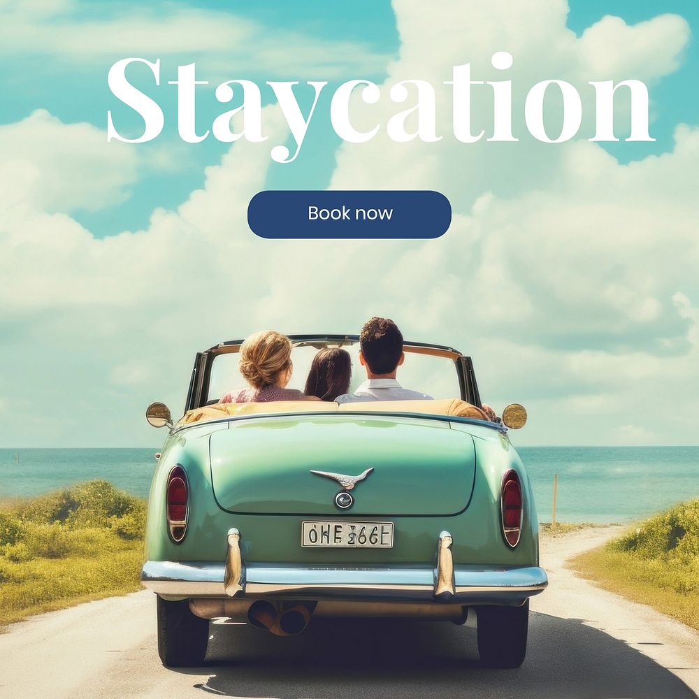 Staycation Instagram post template