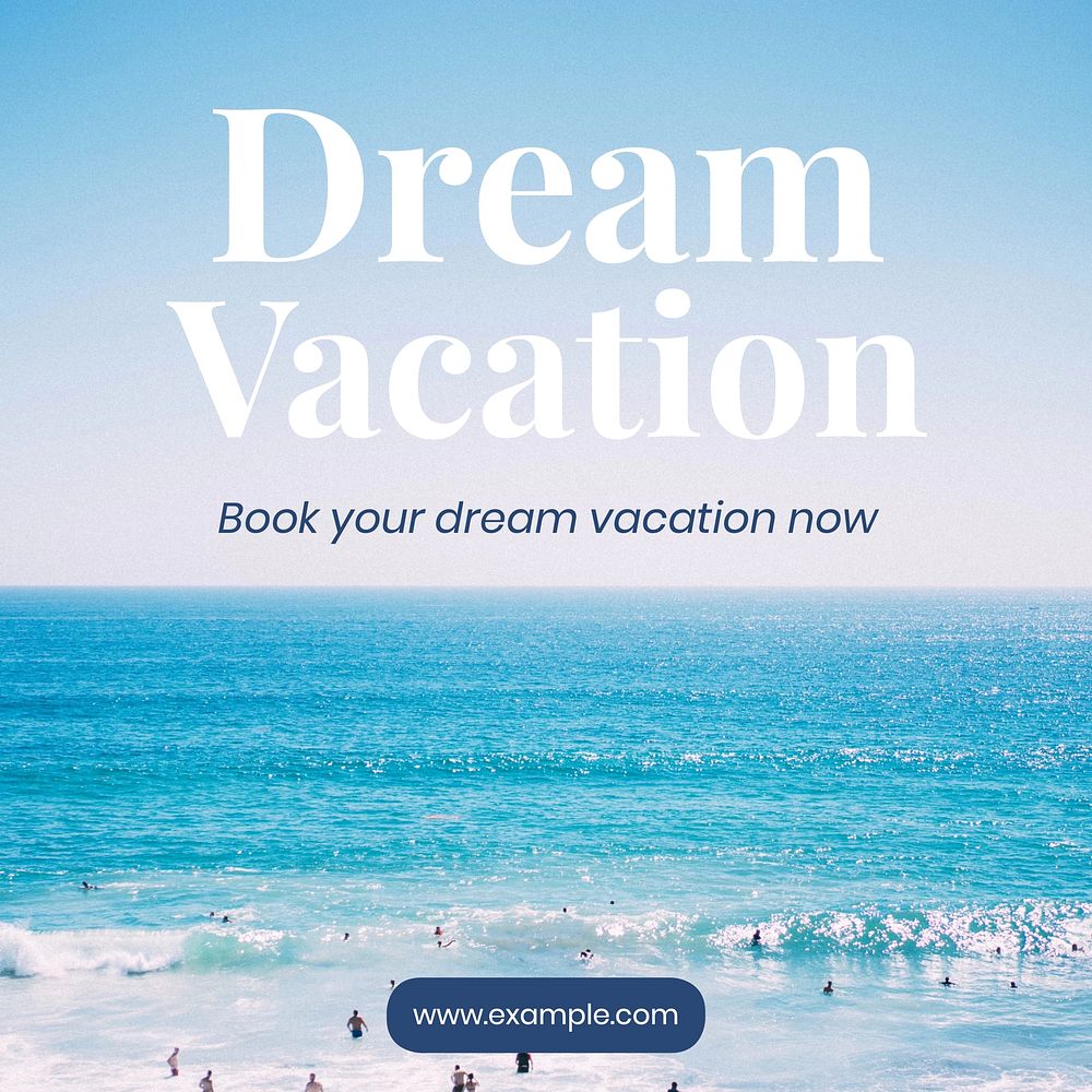 Dream vacation Instagram post template  