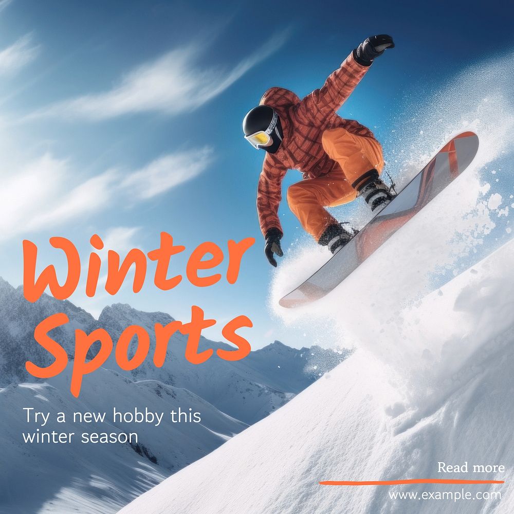 Winter sports Instagram post template  