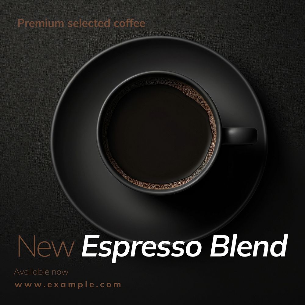 Espresso blend Instagram post template, editable text