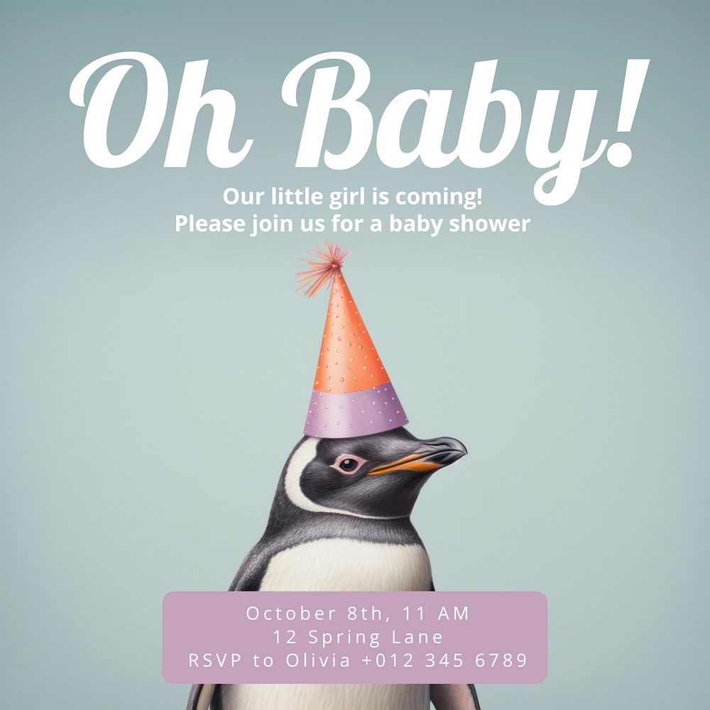 Baby shower Instagram post template  