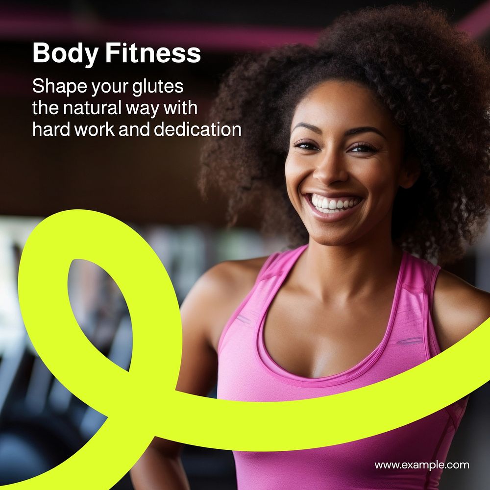 Fitness Instagram post template, editable text
