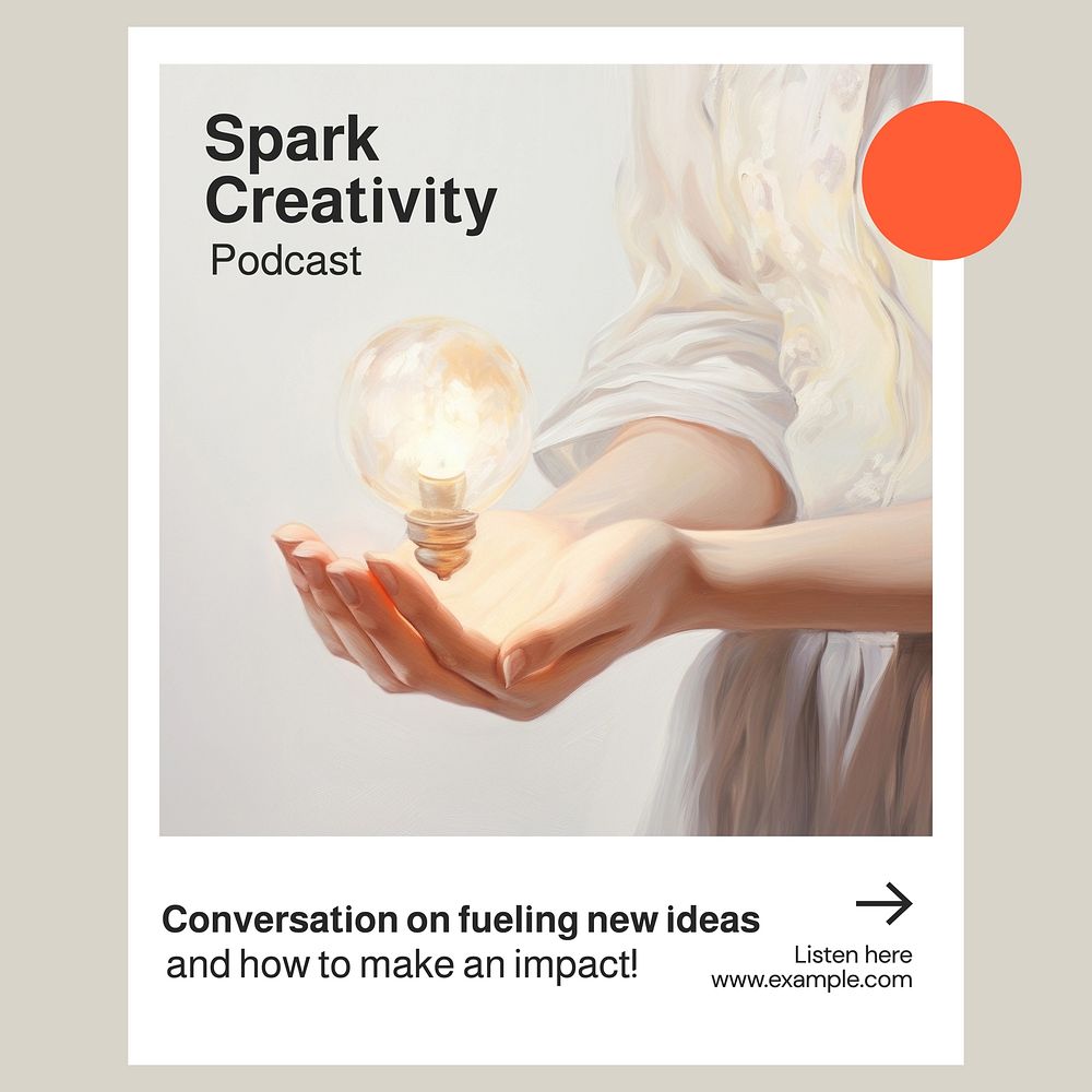 Spark creativity   podcast Instagram post template