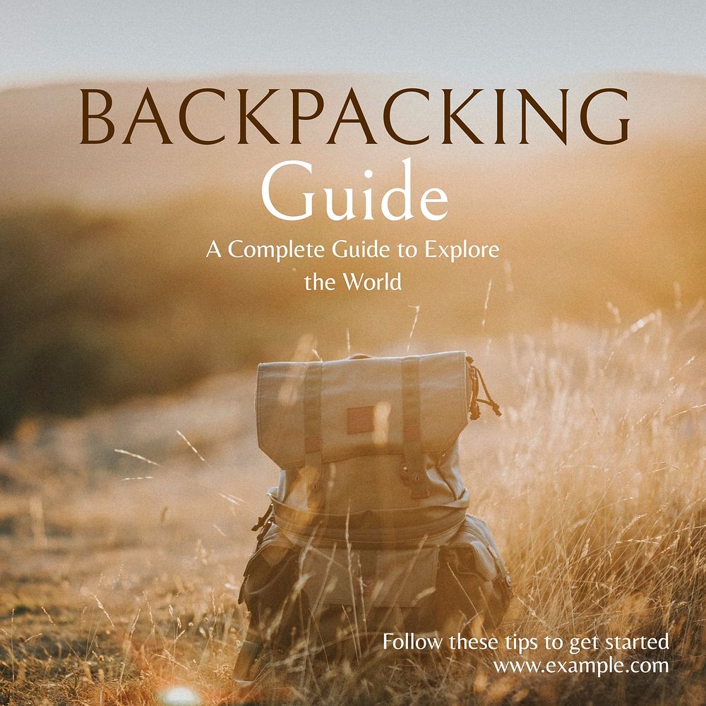 Backpacking guide Instagram post template