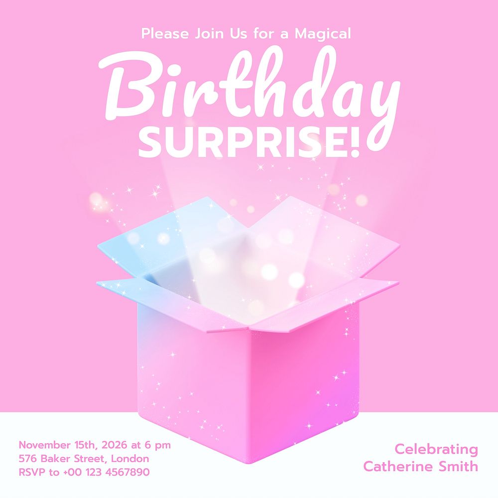 Birthday surprise Instagram post template  