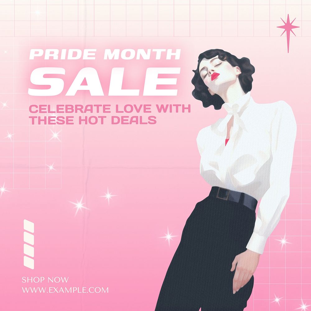 Pride month sale Instagram post template