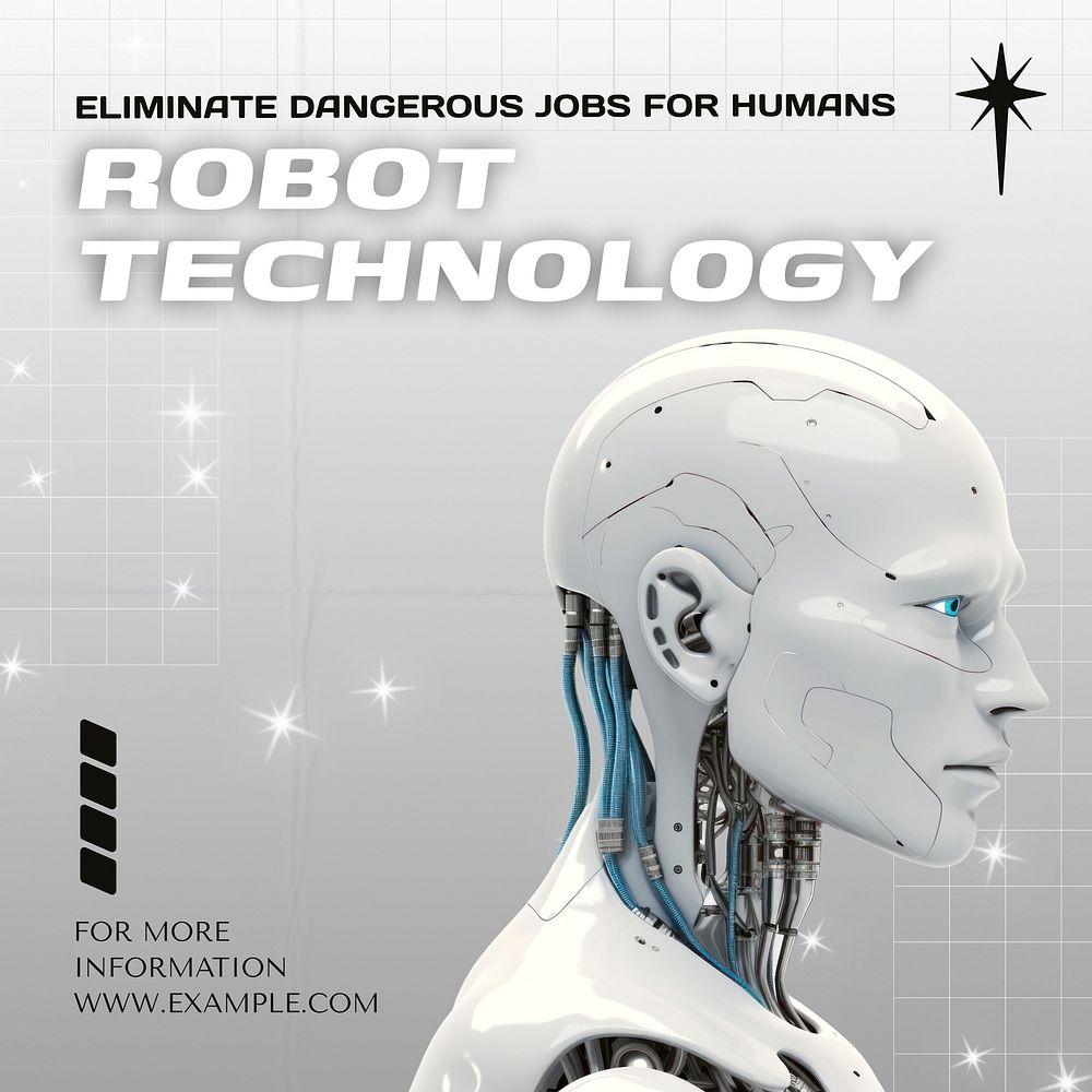 Robot tech Facebook post template