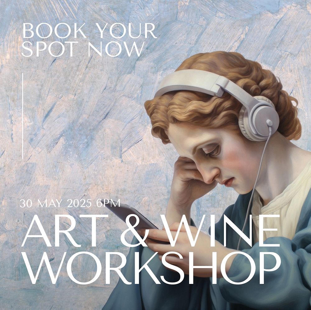 Art & wine workshop Instagram post template