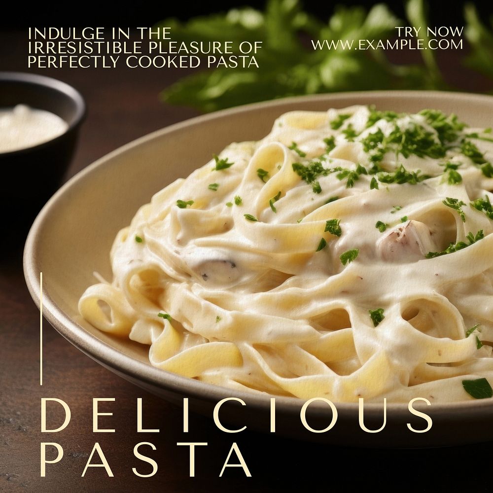 Delicious pasta Instagram post template