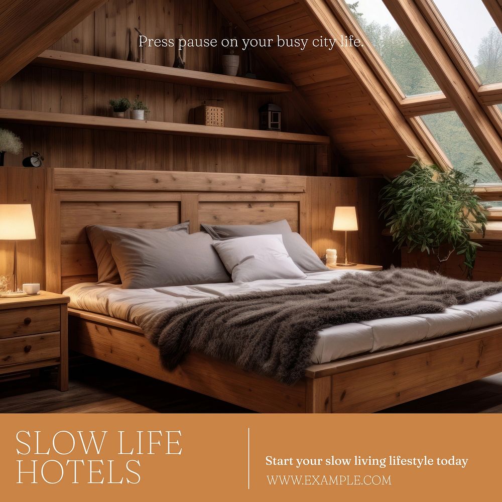 Slow life hotels Instagram post template