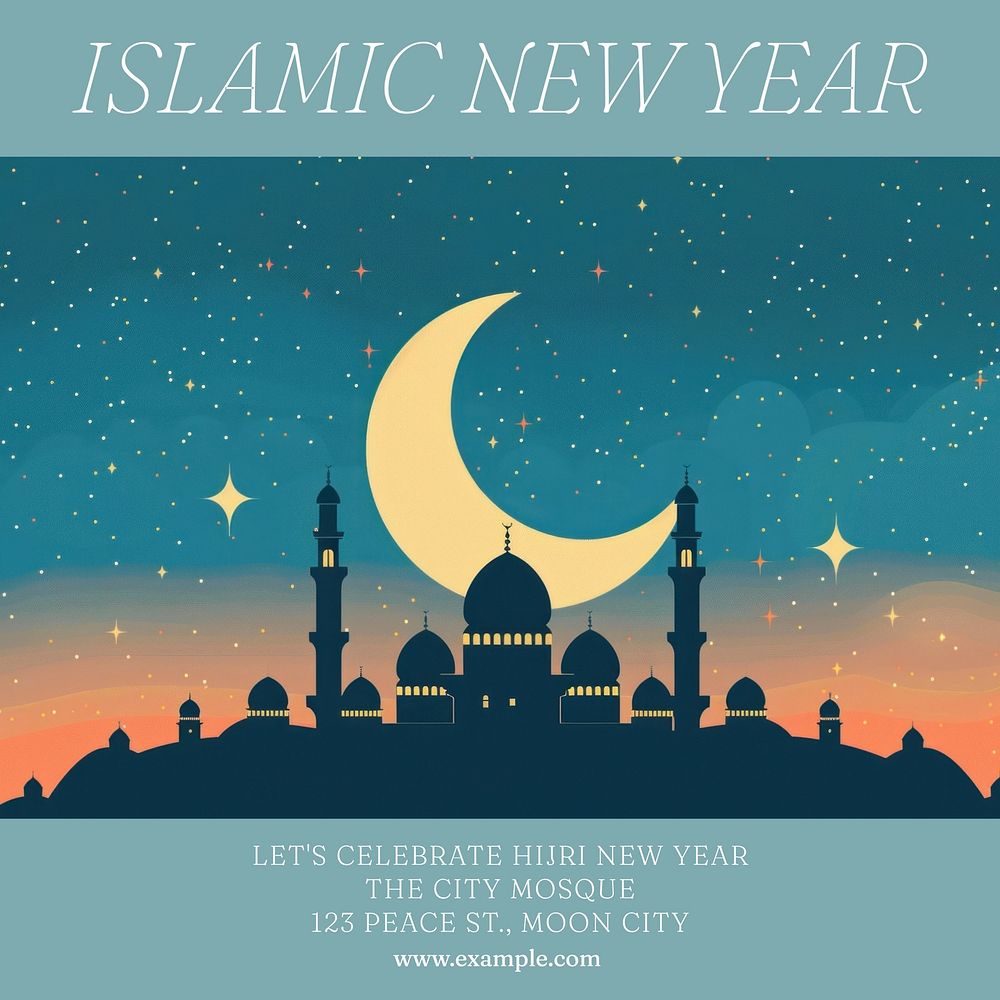 Islamic new year Instagram post template