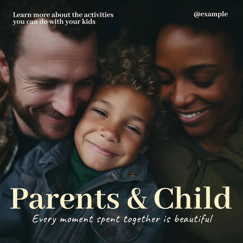 Parents & child Instagram post template