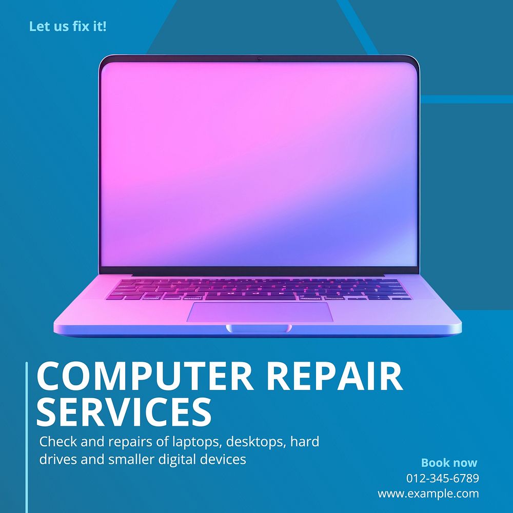 Computer repair Facebook post template