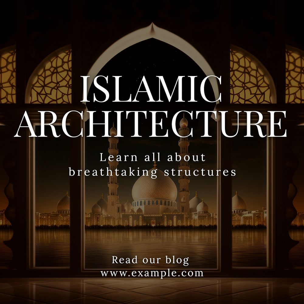 Islamic architecture Instagram post template