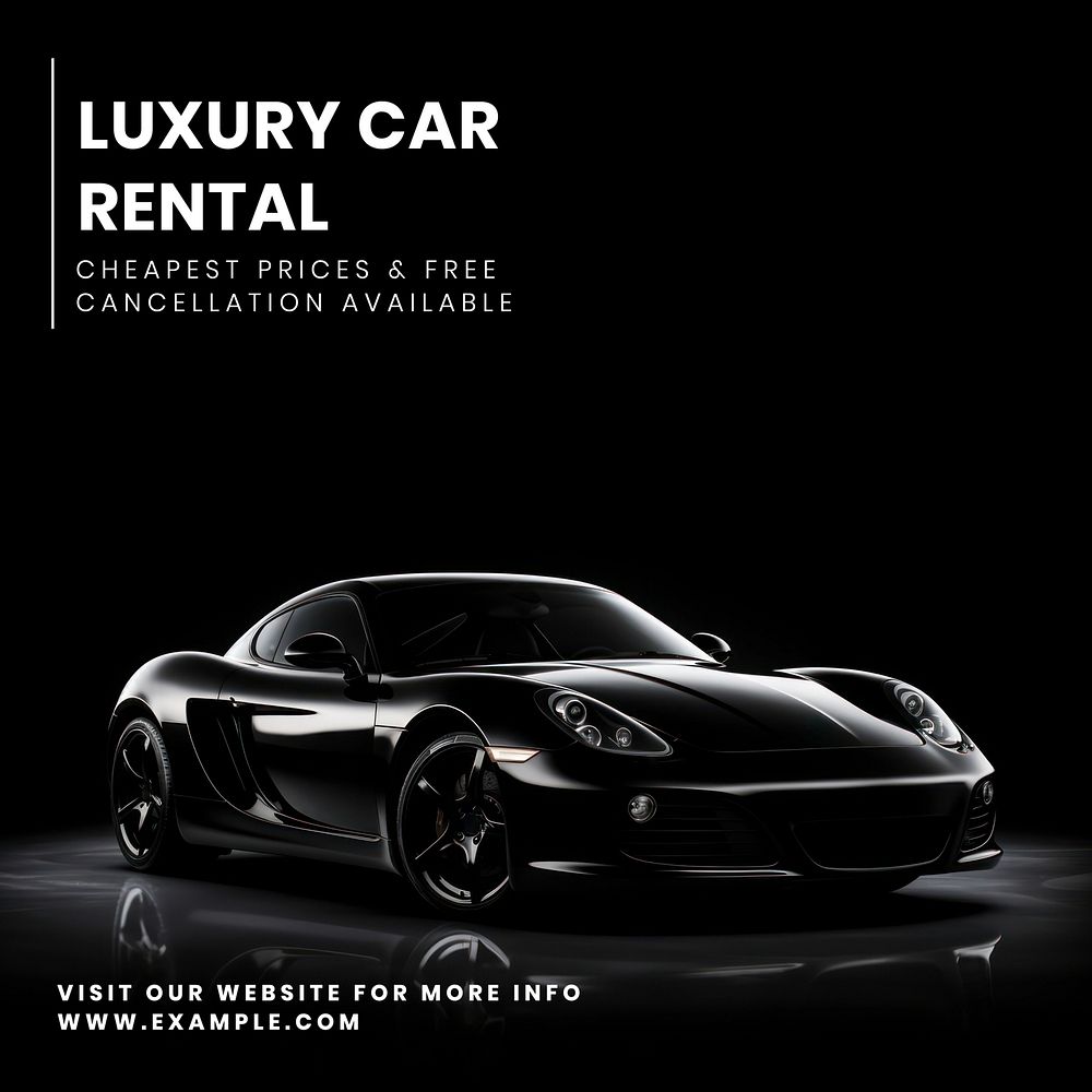 Luxury car rental Instagram post template  