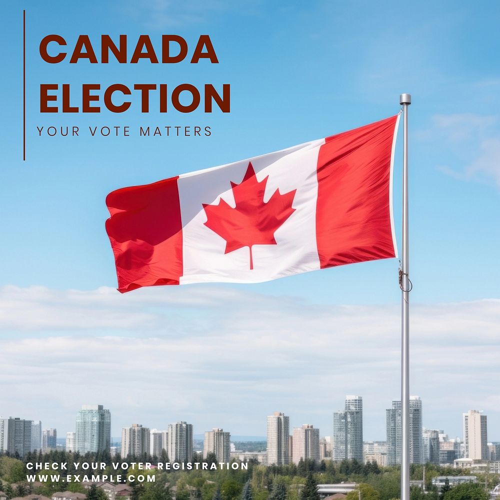 Canada election Instagram post template, editable text