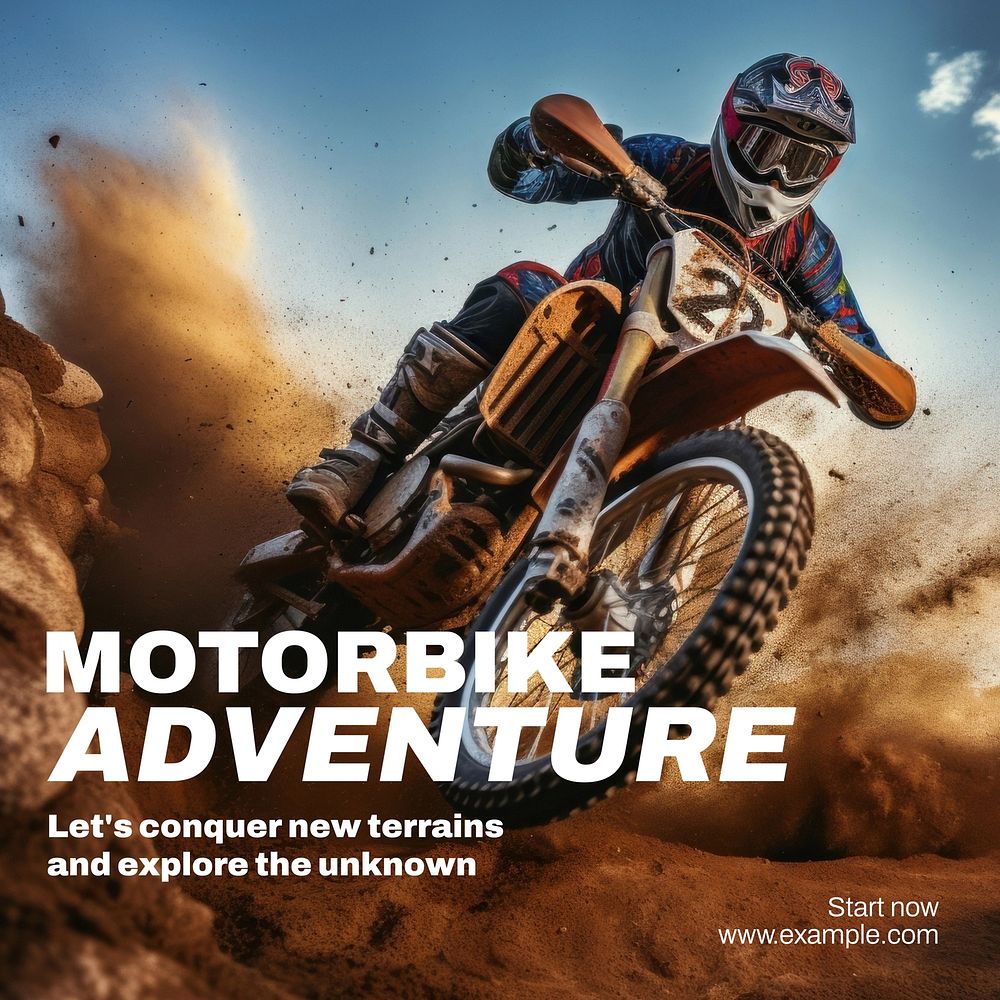 Motorbike adventure Instagram post template  