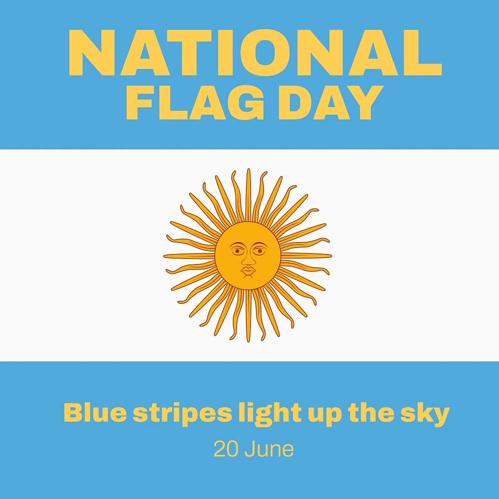 Argentina flag day Facebook post template